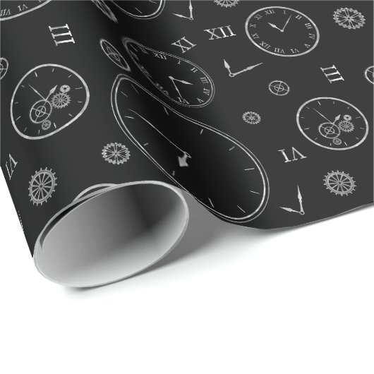 Uhren & Zahnräder Geschenkpapier (Rolleneckpunkt)
