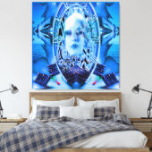 Uhrenblau Leinwanddruck (Insitu (Schlafzimmer))