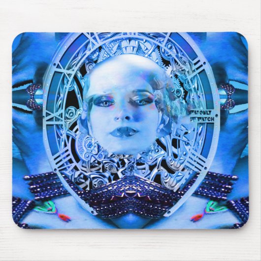 Uhrenblau Mousepad (Vorne)
