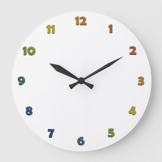 Uhrengestänge-Nummern - Raimbow-Metallik Große Wanduhr (Vorderseite)