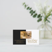 Uhrenmakler-Uhrenhersteller Schwarz-Weiß-Karte ans Visitenkarte (Stehend Vorderseite)
