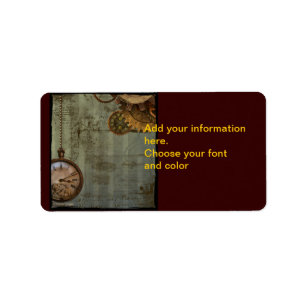 Uhrenmarken für die Steampunkzeit Adressaufkleber