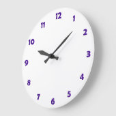 Uhrenspurnummern - violett große wanduhr (Winkel)
