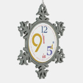 Uhrenstriche Zwölf - Schneeflocken Zinn-Ornament (Links)