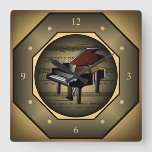Uhrentastaton ~ Piano ~ Sheet Music ~ Unique ~ Quadratische Wanduhr