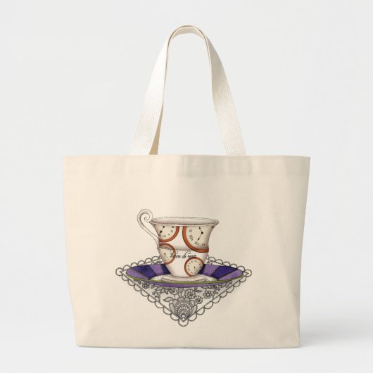 Uhrenteacup-Tasche Jumbo Stoffbeutel (Vorne)