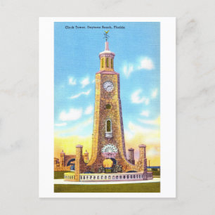 Uhrenturm in Daytona Beach Vintage Postkarte