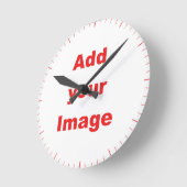 Uhrenvorlage - Rote Markierungen - Bild hinzufügen Runde Wanduhr (Winkel)