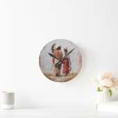 Uhrenwandbild Amerikanisches Eingeborenes Paar Runde Wanduhr (Zuhause)