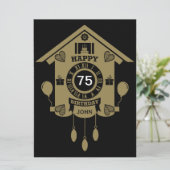 Uhrenzeit 75. Geburtstag Karte (Stehend Vorderseite)