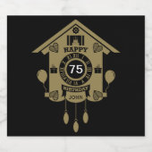 Uhrenzeit 75. Geburtstag Schaumweinetikett (Einzelnes Label)