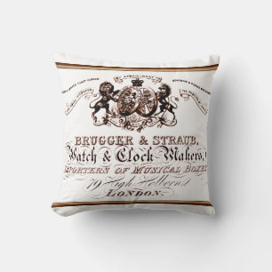 Uhrmacher Vintage-Werbung Kissen