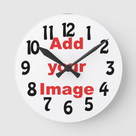 Uhrschablone - Spaß - addieren Sie Ihr Bild Runde Wanduhr (Vorderseite)