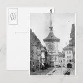 Uhrturm, Bern, Schweiz ca. 1890 Postkarte (Vorne/Hinten)