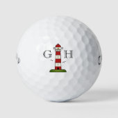 Uhrturm mit rotem und weißem Leuchtturm Golfball (Vorderseite)