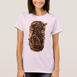 Uhrturmprinzessin und mechanischer Drache Steampun T-Shirt