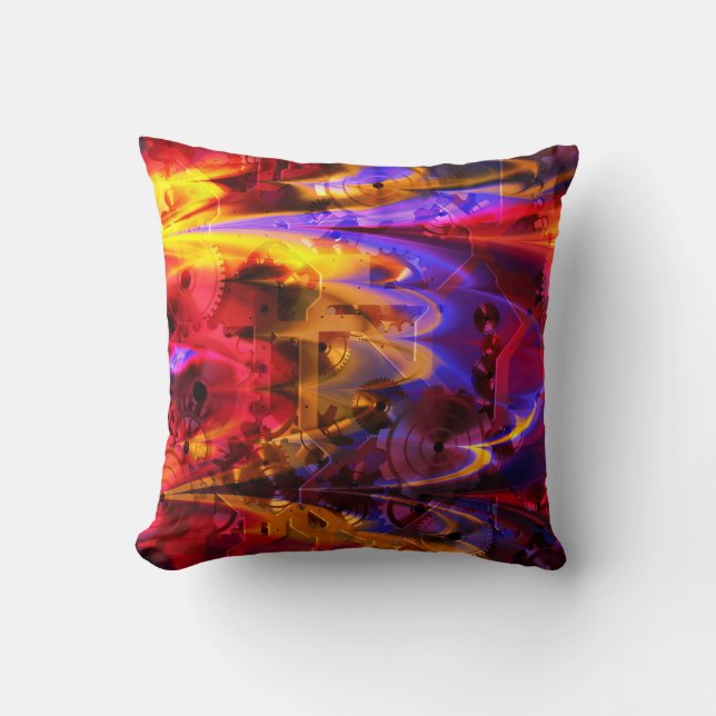 Uhrwerk 2 Pilze Kissen (Vorderseite)