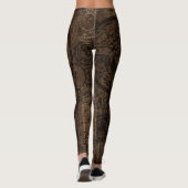 Uhrwerk-Collage Brown Leggings (Rückseite)