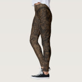 Uhrwerk-Collage Brown Leggings (Links)