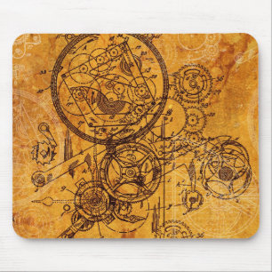 Uhrwerk-Collage Mousepad