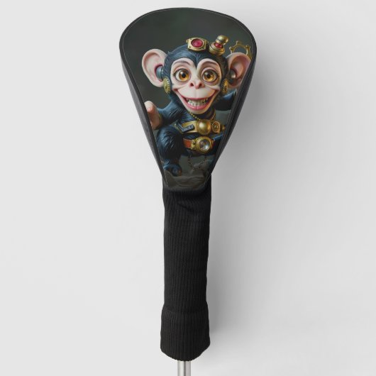 Uhrwerk-Höhlenhüter – Der flüsternde Affe  Golf Headcover (Vorderseite)
