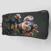 Uhrwerk-Höhlenhüter – Der flüsternde Affe Golf Headcover (Vorderseite)