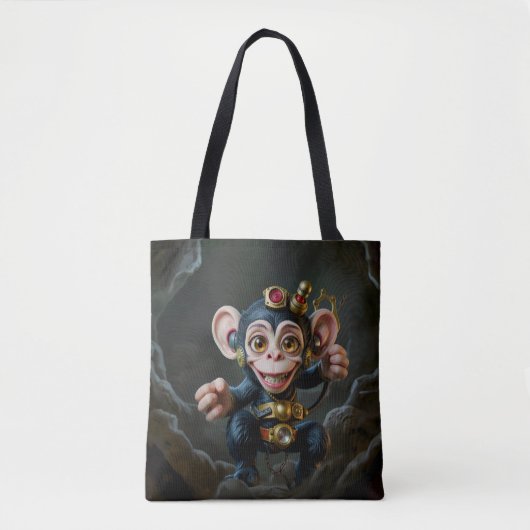 Uhrwerk-Höhlenhüter – Der flüsternde Affe  Tasche (Vorderseite)