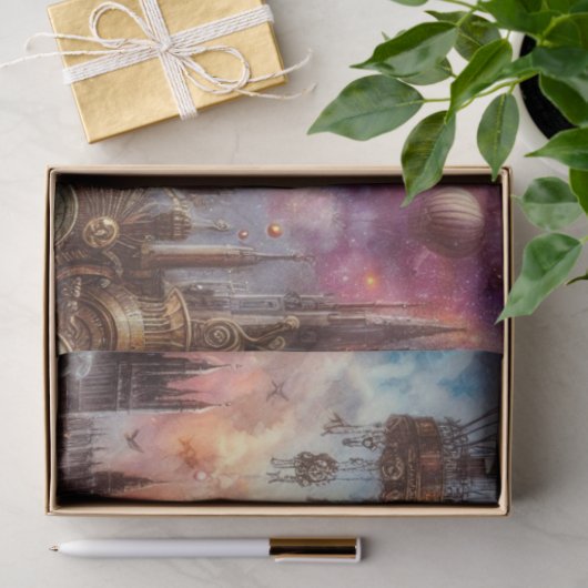 Uhrwerk Hummingbird Luft Steampunk Decoupage Seidenpapier (Geschenk)