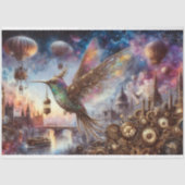 Uhrwerk Hummingbird Luft Steampunk Decoupage Seidenpapier (Vorderseite)