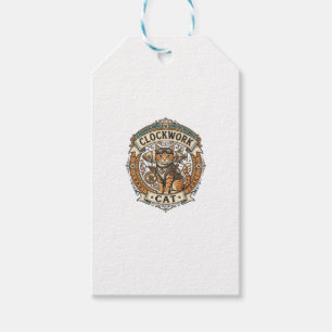 Uhrwerk Katze Steampunk Vintage Vektor Kunst Shi Geschenkanhänger