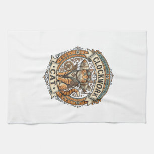 Uhrwerk Katze Steampunk Vintage Vektor Kunst Shi Geschirrtuch