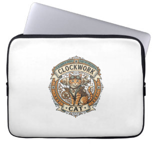 Uhrwerk-Katze Steampunk Vintage Vektor Kunst Shi Laptopschutzhülle
