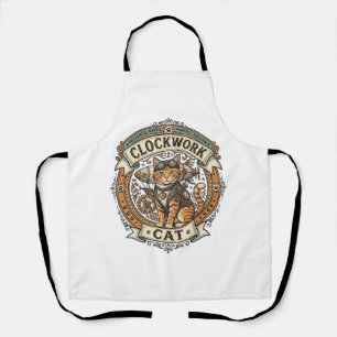 Uhrwerk Katze Steampunk Vintage Vektor Kunst Shi Schürze
