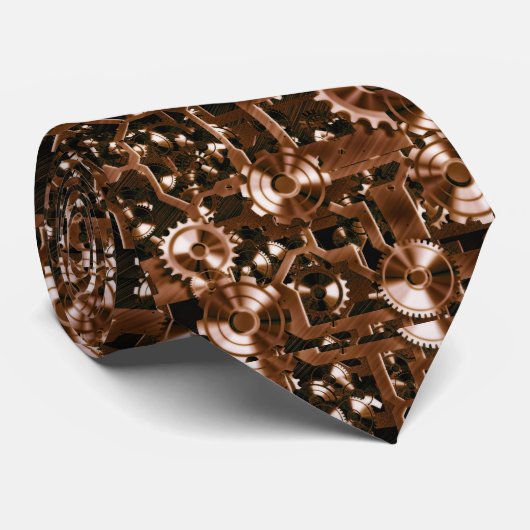 Uhrwerk-Krawatte #2 - MessingSteampunk Zähne u. Krawatte (Gerollt)