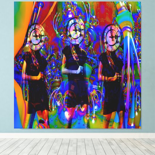 Uhrwerk Leinwanddruck (Insitu (Holzboden))