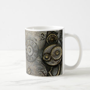 Uhrwerk-Mechanismus einer Vintage-Uhr Kaffeetasse