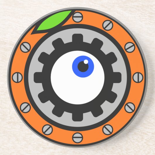 Uhrwerk Orange Getränkeuntersetzer (Vorne)