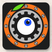 Uhrwerk Orange Getränkeuntersetzer (Vorderseite)