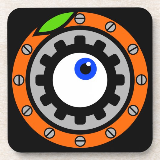 Uhrwerk Orange Getränkeuntersetzer (Vorderseite)