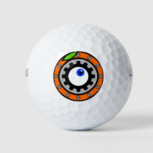 Uhrwerk Orange Golfball (Vorderseite)
