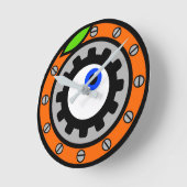 Uhrwerk Orange Runde Wanduhr (Winkel)