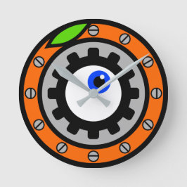 Uhrwerk Orange Runde Wanduhr