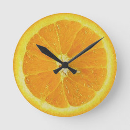 Uhrwerk Orange Runde Wanduhr