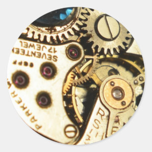 Uhrwerk Runder Aufkleber