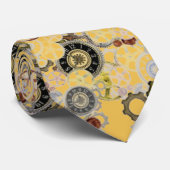 Uhrwerk Steamponmuster gelb Krawatte (Gerollt)