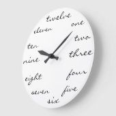 Uhrwörter der Zeit Große Wanduhr (Winkel)