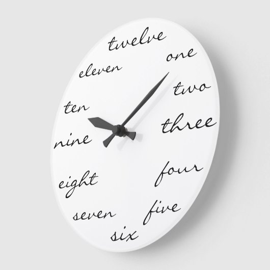 Uhrwörter der Zeit Große Wanduhr (Winkel)