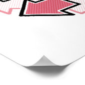 Uhrzeigersinn Pfeile Minimale Geometrie Rot Poster (Ecke)