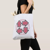 Uhrzeigersinn-Pfeile Minimale Geometrie Rot Tasche (Von Nahem)