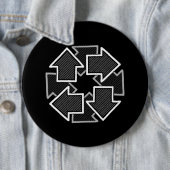 Uhrzeigersinn-Pfeile Minimale Geometrische Schwarz Button (Beispiel)